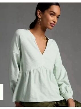 PILCRO by Anthropologie Long-sleeve Babydoll Top